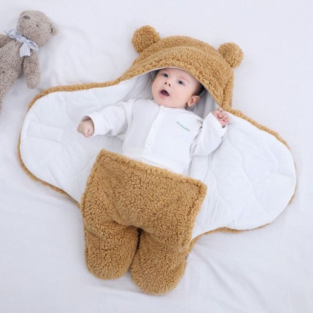 High Quality Baby Sleeping Bag Ultra-Soft Fluffy Fleece Newborn Receiving Blanket Infant Boys Girls Clothes Sleeping Nursery Wrap Swaddle
